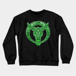 Green Celtic Bull Celtic Knots Crewneck Sweatshirt